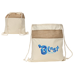 Savanna Jute & Recycled Cotton Drawstring Backpack 4