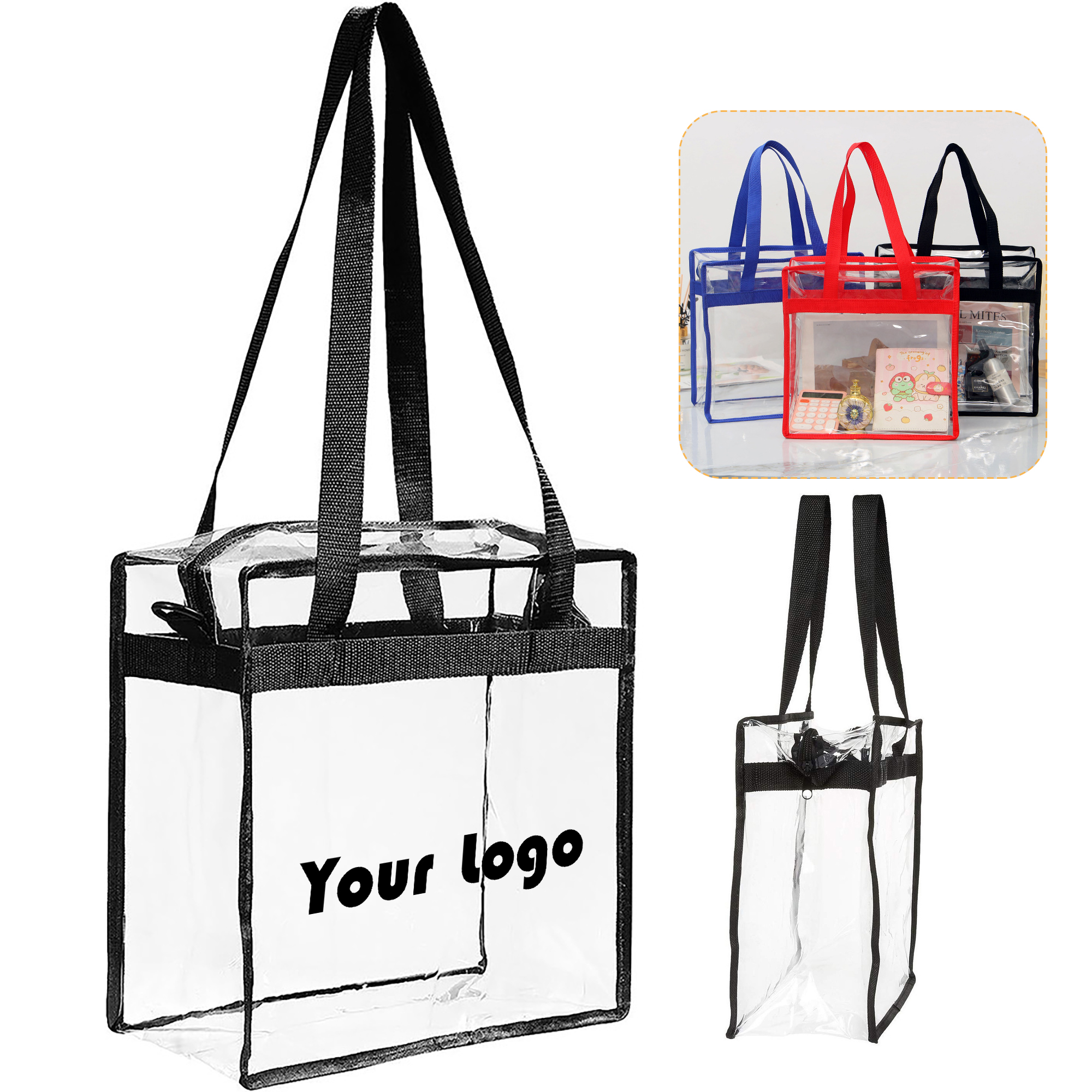 Clear Zippered Tote Bag 1