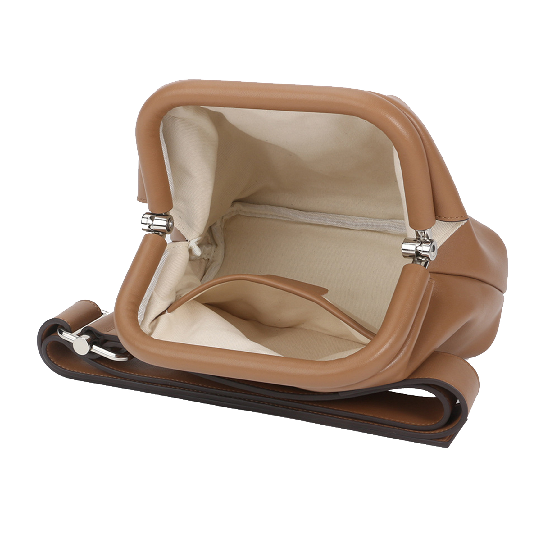 Genuine Leather  one-shoulder mini handle lifts up 2