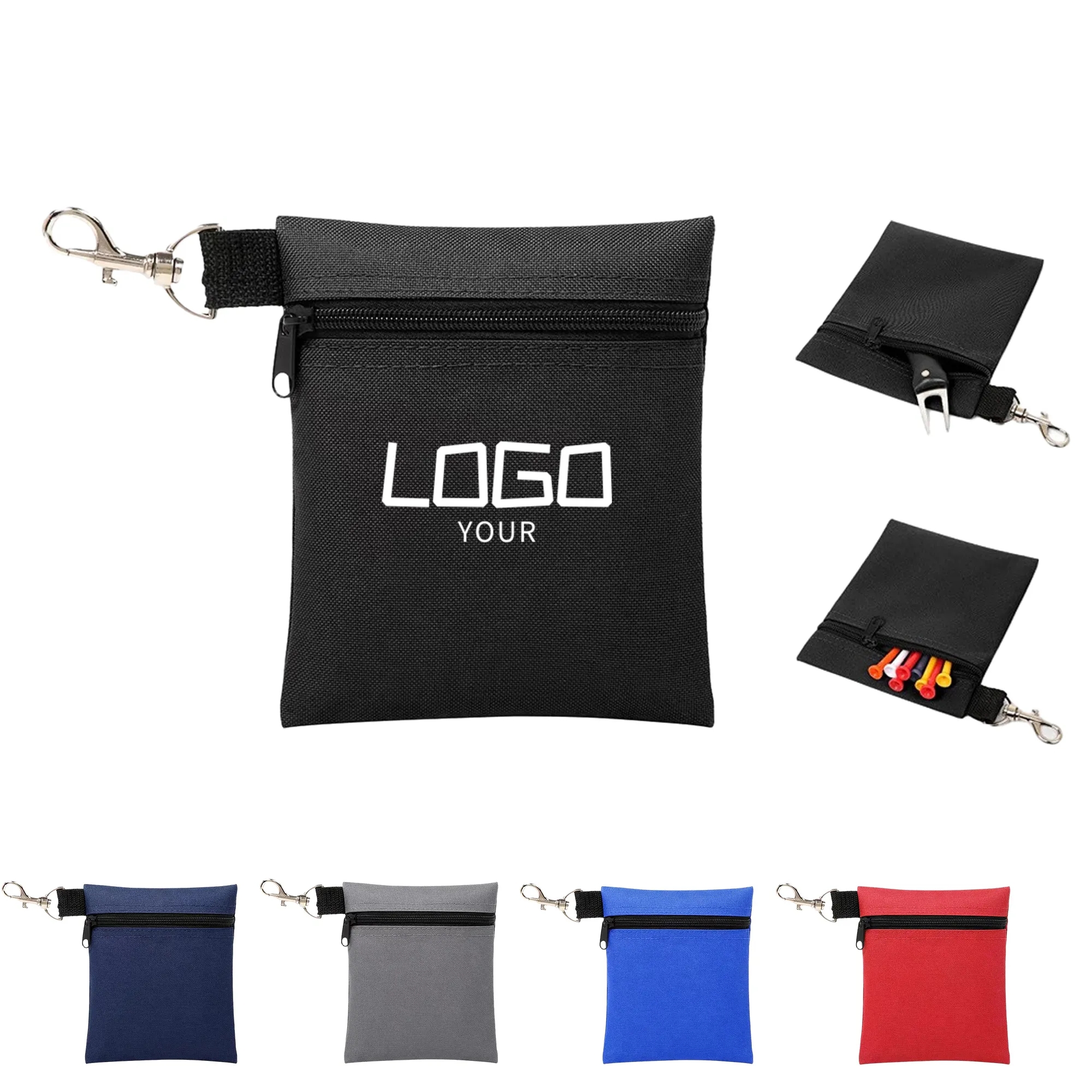 Portable Professional Zipper Golf Ball Pouch Bag 1