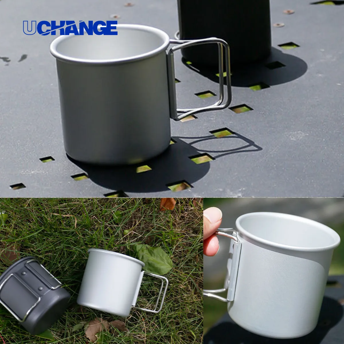 Lightweight Aluminum Camping Mug With Folding Handle 1