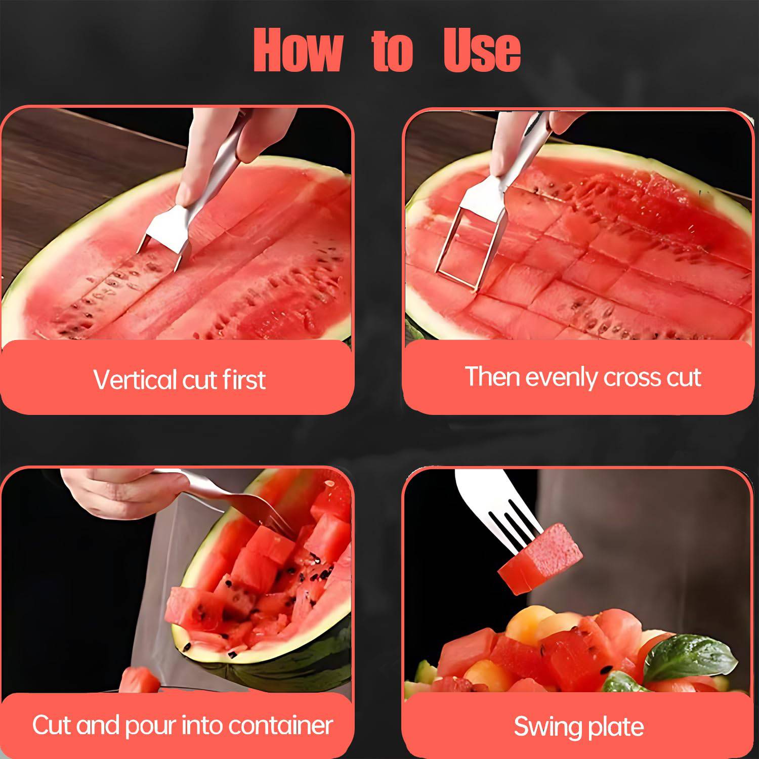 2 in 1 Watermelon Fork Slicer Cutter 2