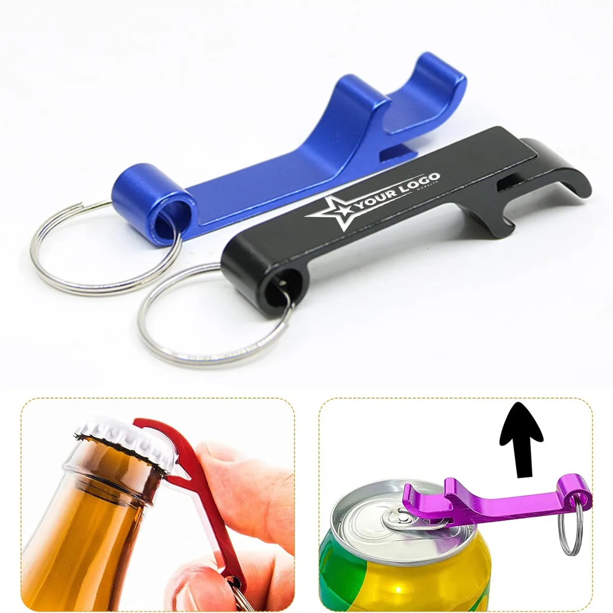Portable Bottle Opener Keyring Beer LOGO Remover Keychain 4
