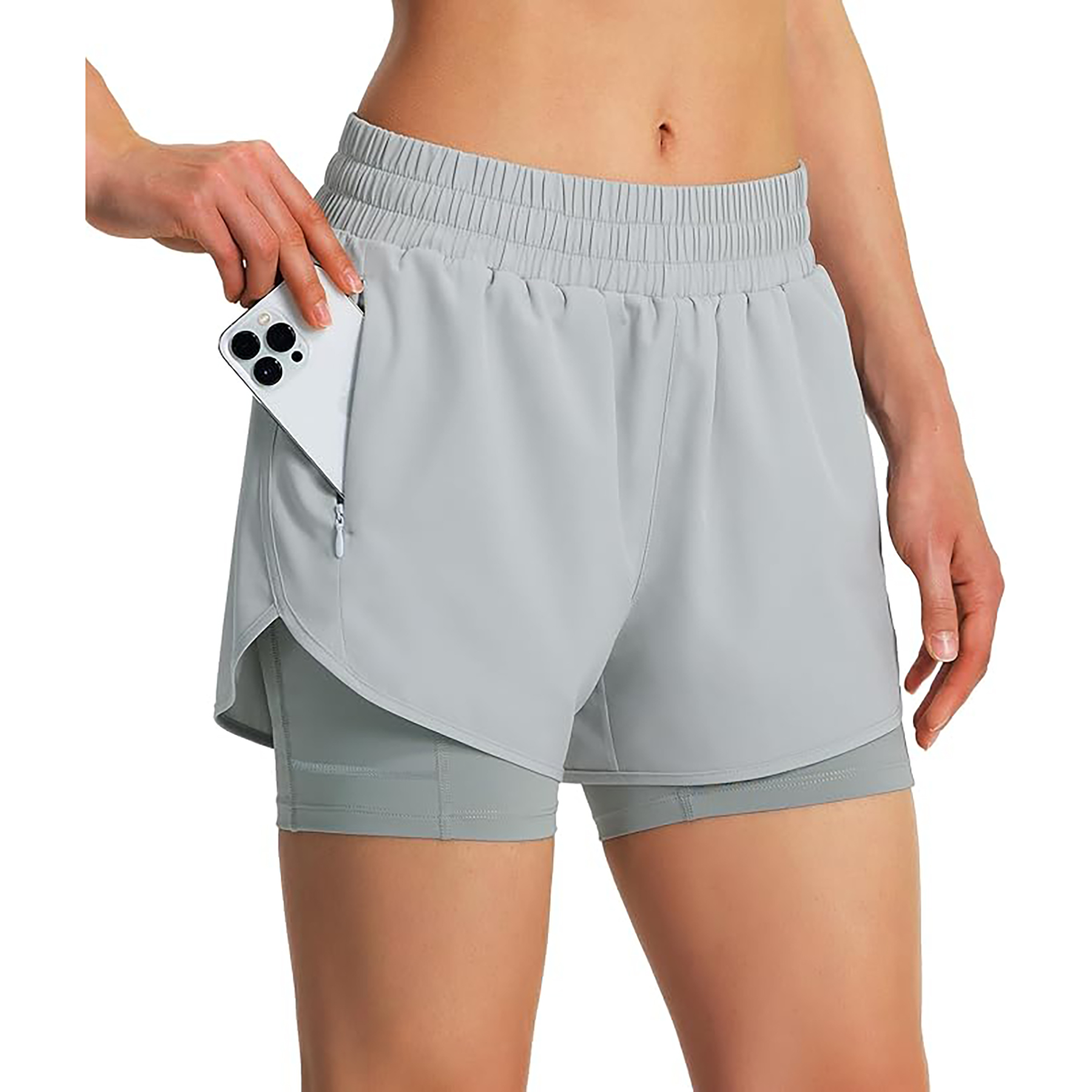 Women's2 I n 1 Quick Drying Sports Shorts with Lining 3