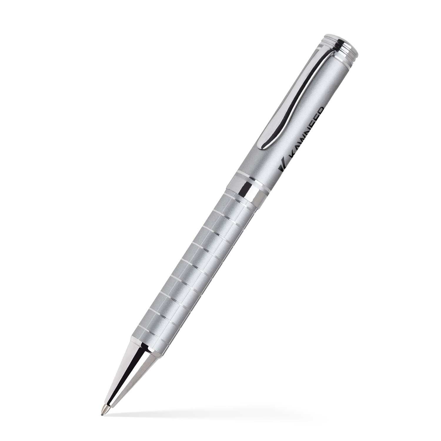 Grid Barrel Ballpoint Twist Metal Pen 3