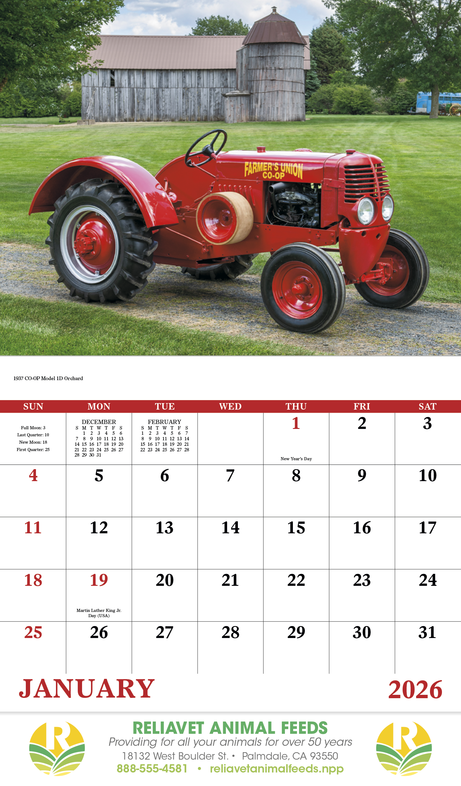 Good Value™ Classic Tractor - Stapled Calendar 37