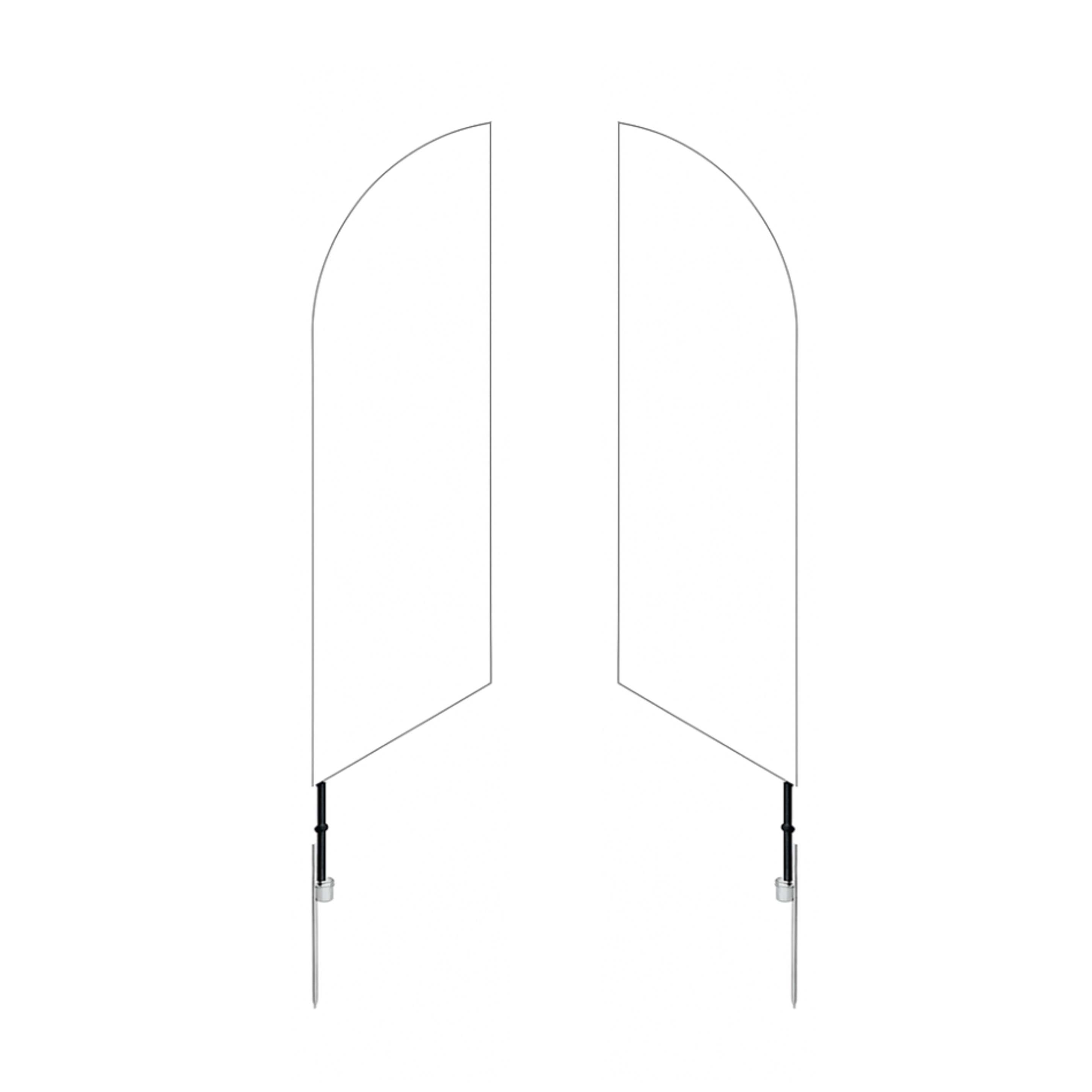 9' Double Sided Feather Flag w/Spike Base - Ocean 6