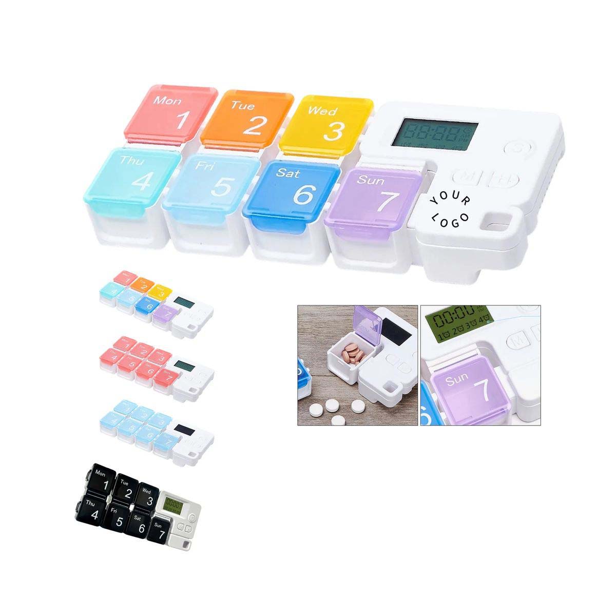 Medication Organizer with Big Display and Buttons 6
