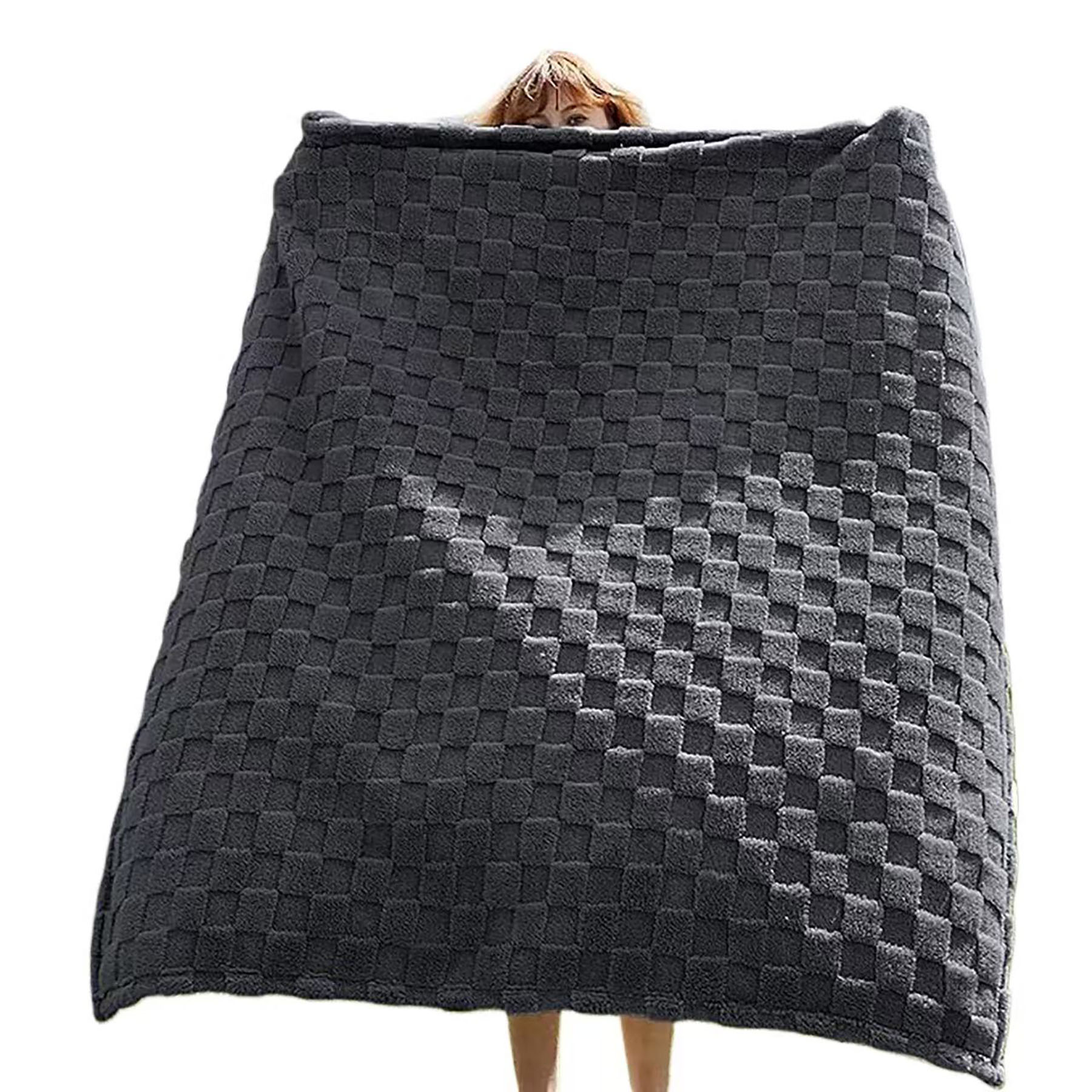 Checkered Fleece Throw Blanket 18
