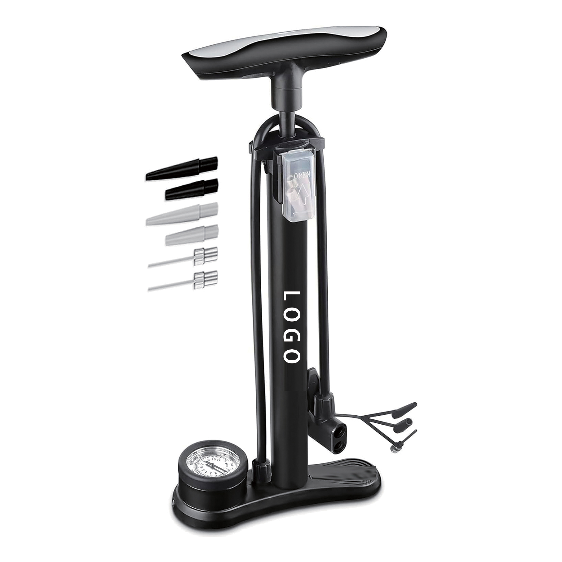 Bike Floor Pump with Gauge 5