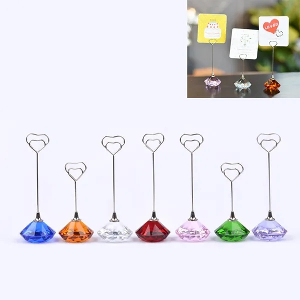 Crystal Diamond Base Place Paper Holders Clips 2