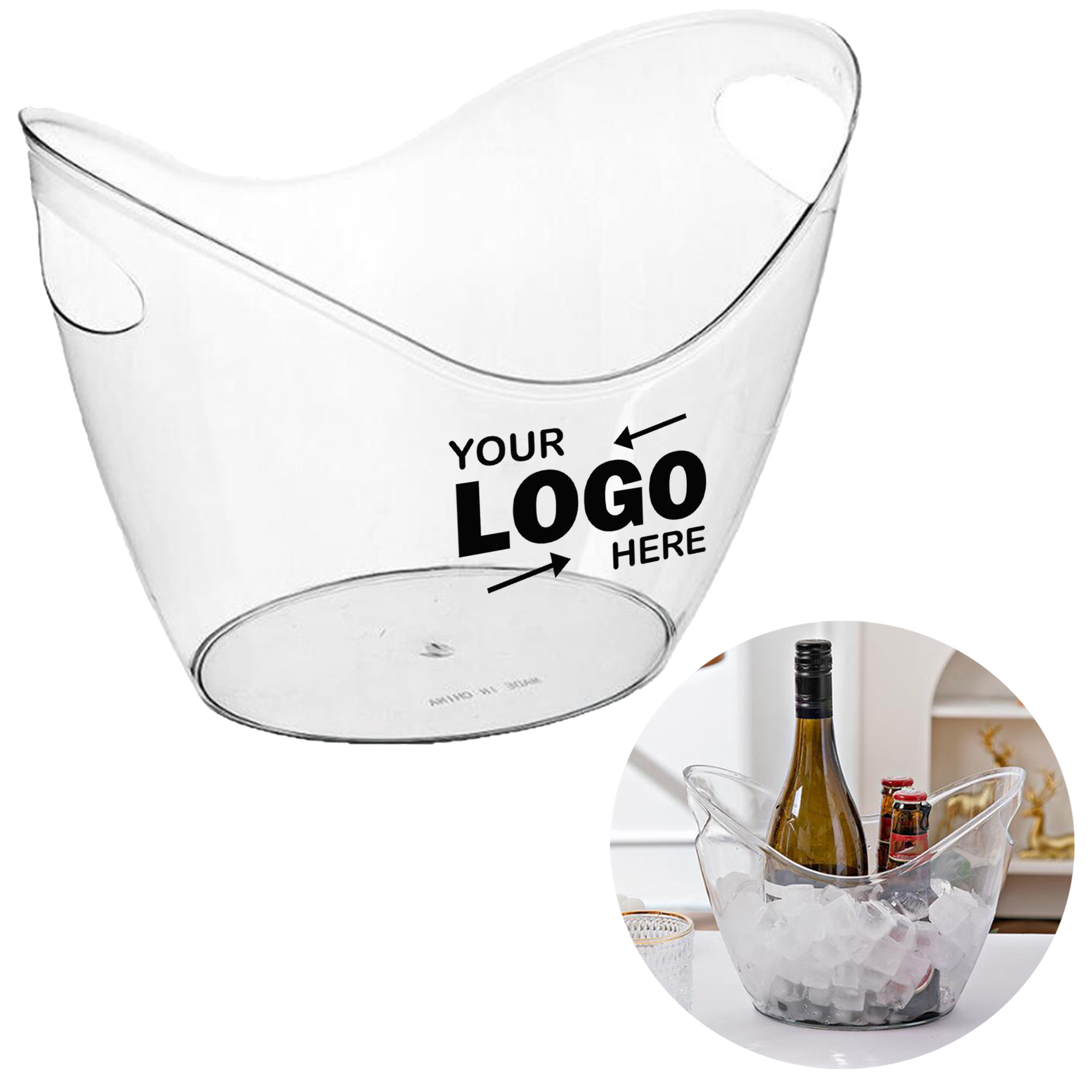 120oz Transparent Plastic Party Ice Bucket 2