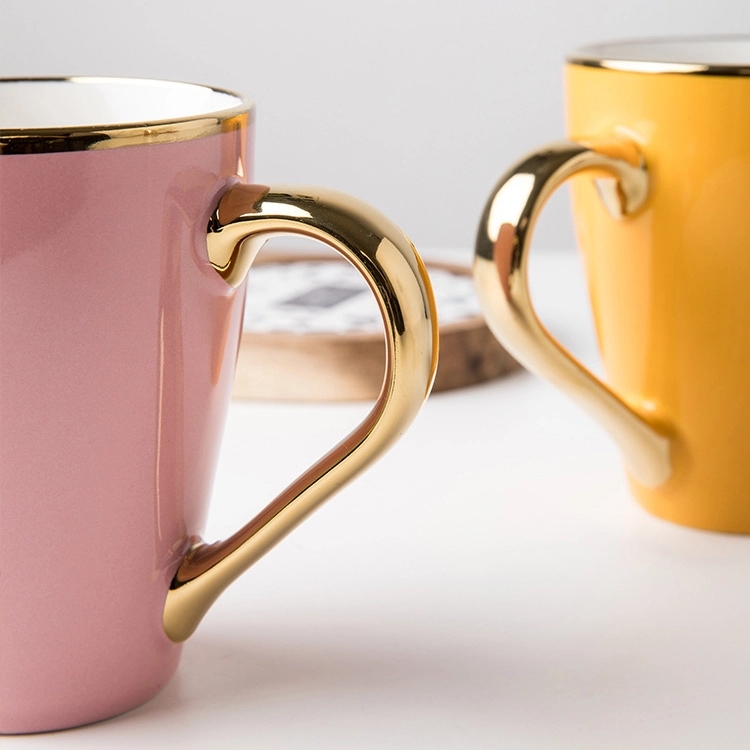 12 oz. Advertising Golden Handle Ceramic Mugs for Coffee Tea 5