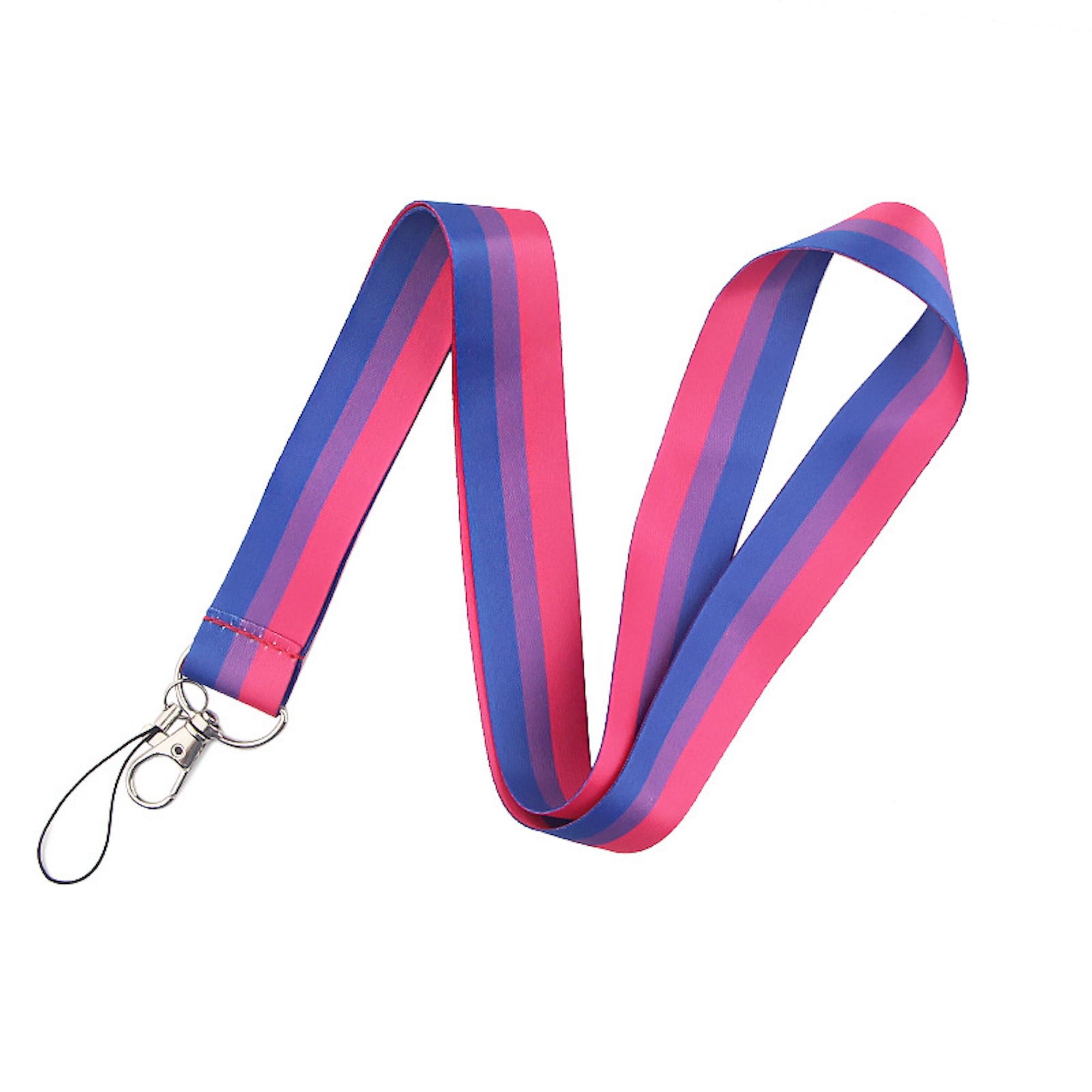 Rainbow Lanyard Neck Strap w/Keychain 2