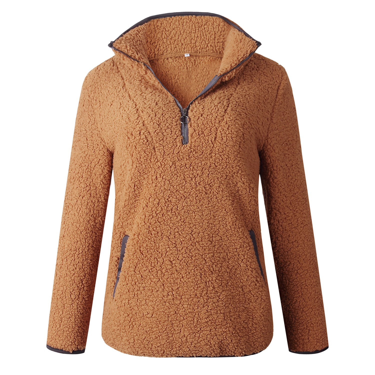 Winter Women's Fuzzy Long Sleeve Zipper Jacket 6