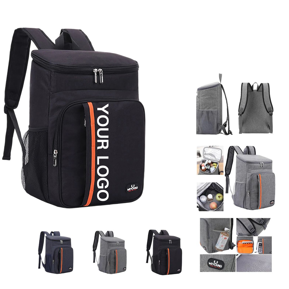 Backpack Cooler with Front and Mesh Pockets 2