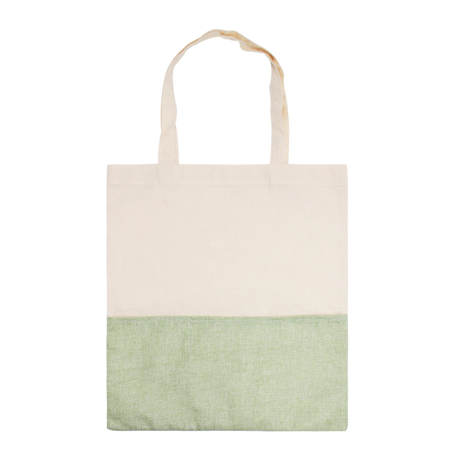 Two-Tone Cotton/ Burlap Tote with Pocket, custom tote bag with logo imprint 3