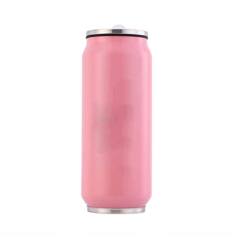 16 Oz Double Wall Insulated Travel Mug In Can Shape Tumbler w/ straw 3