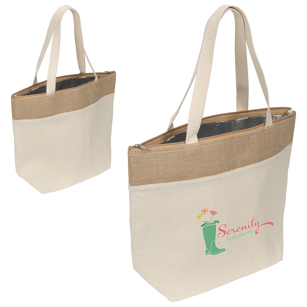 Savanna Jute & Recycled Cotton Cooler Tote 6