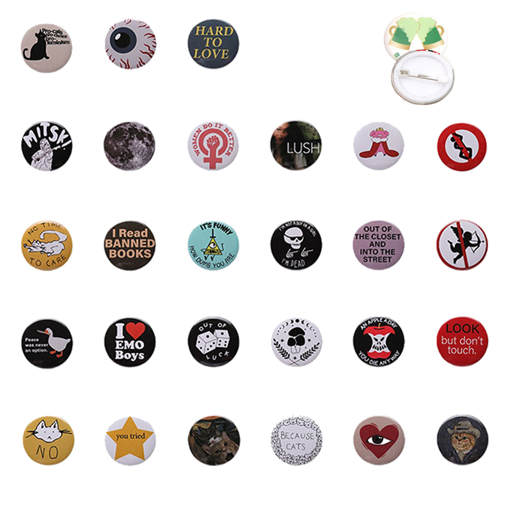 Round Metal Brooch Badge 2