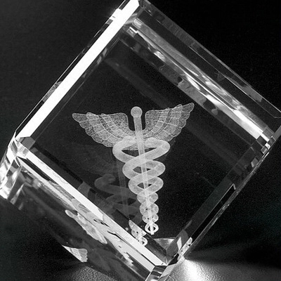 Optical Crystal Bevel Edged Cube 3