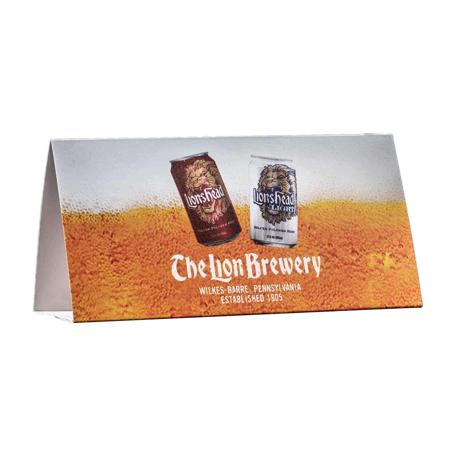 Table Tent Card Stock 12 pt 2 Sided 6.25" x 3" x 2" - White 1