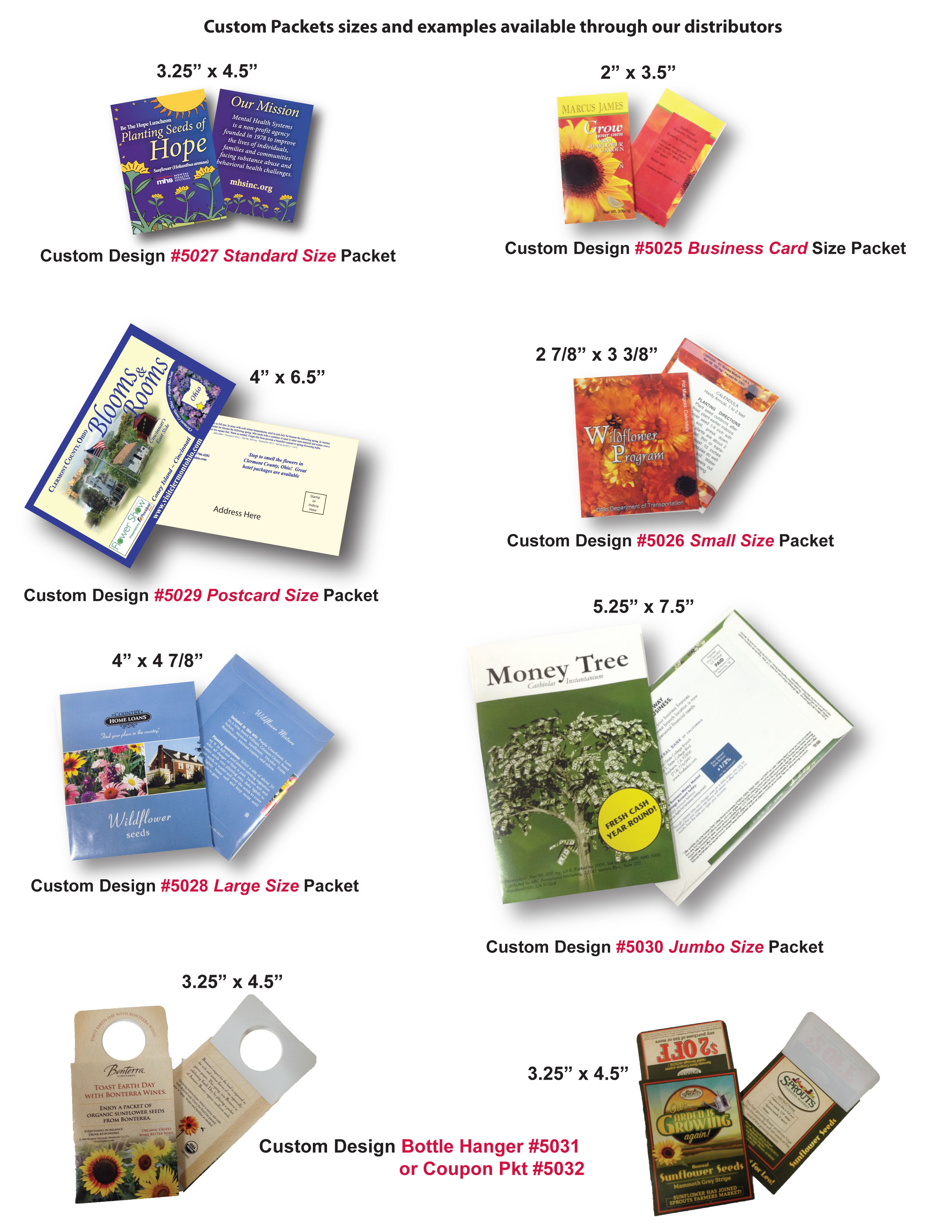 Business Card Custom Design Seed Packet 2" x 3.5" 2