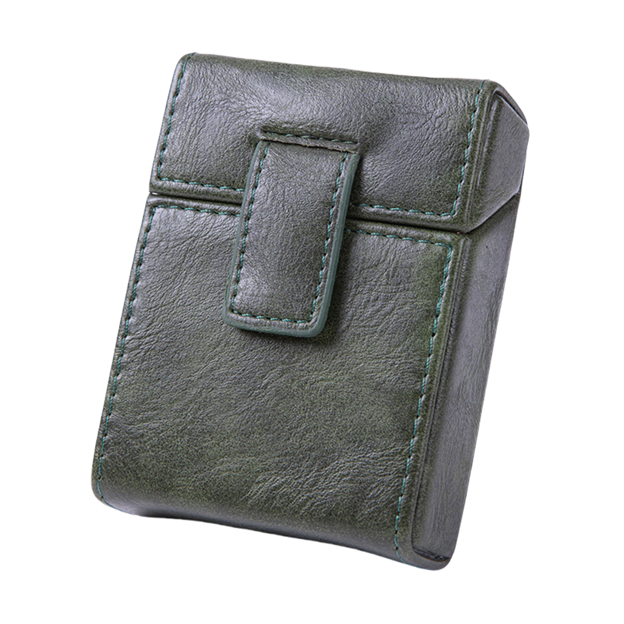 20-Capacity Portable PU Leather Cigarette Case with Lighter Slot 2