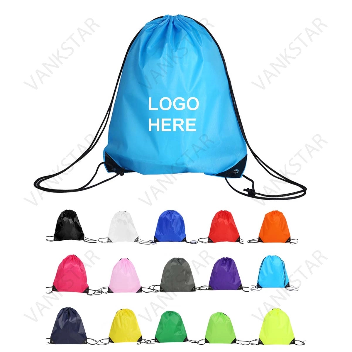 Polyester Drawstring Sports Backpack Bag 2