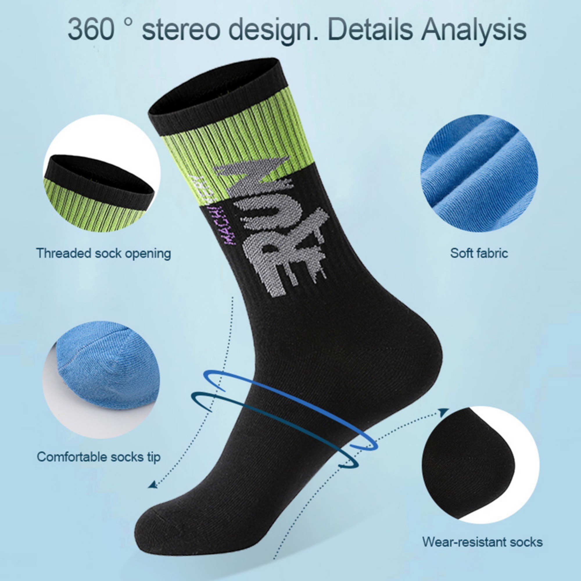 Men's Mid-Calf Athletic Socks 6
