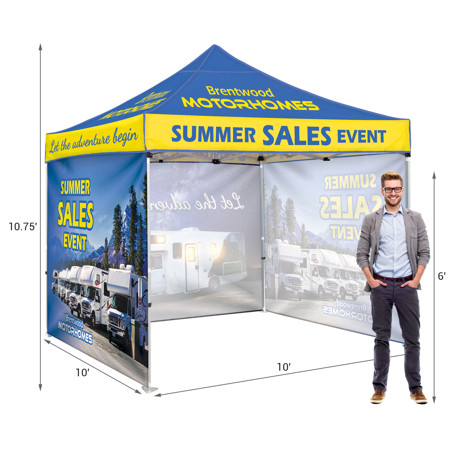 10' Heavy Duty Tent With Three Full Walls 5