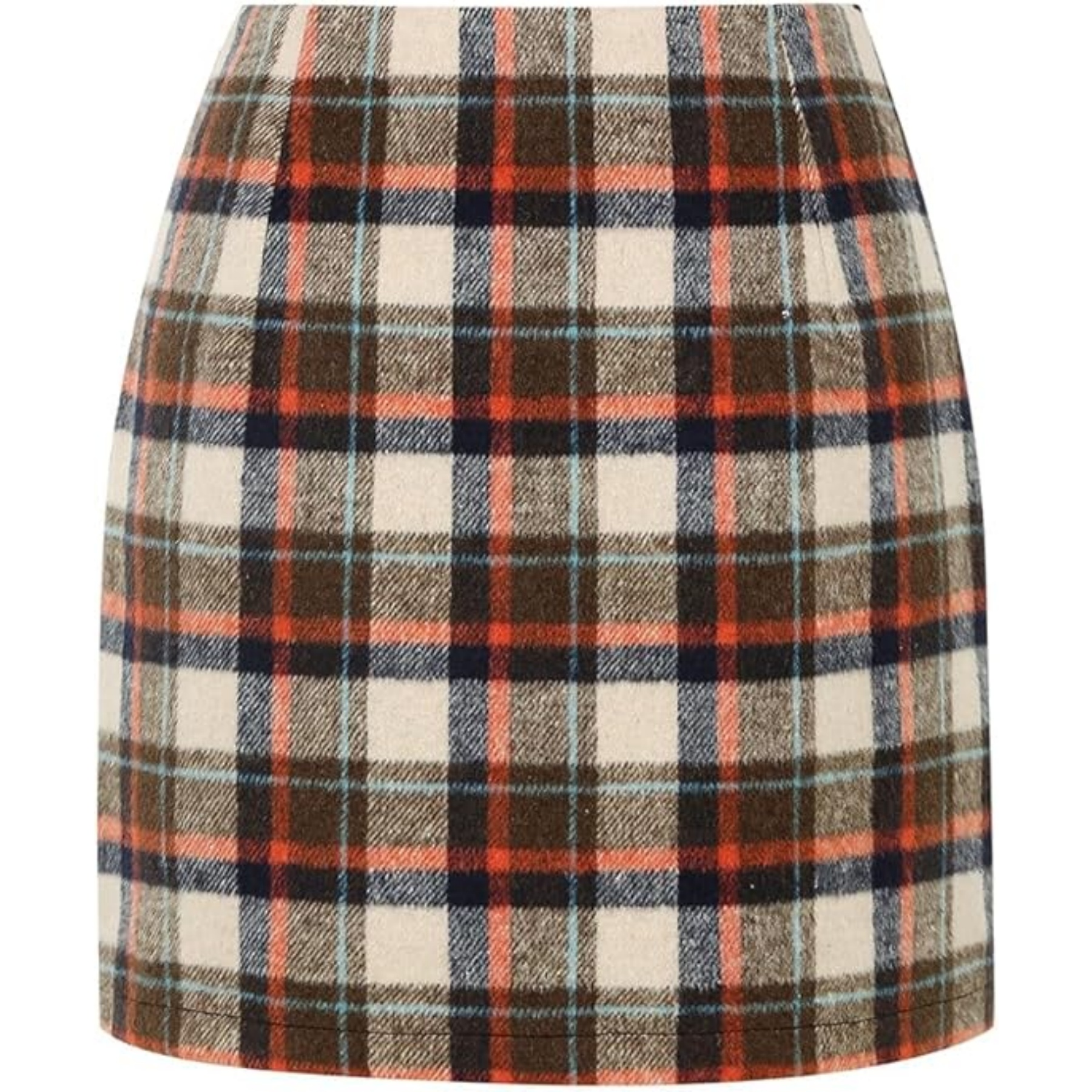 Womens Wool Plaid Mini Skirt 16