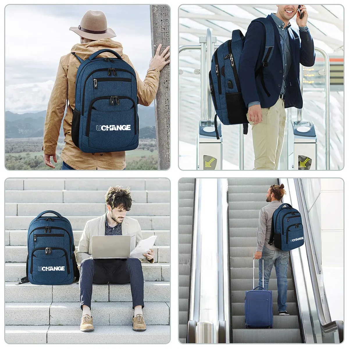 35L Multi-Compartment Laptop Backpack With USB Port 5
