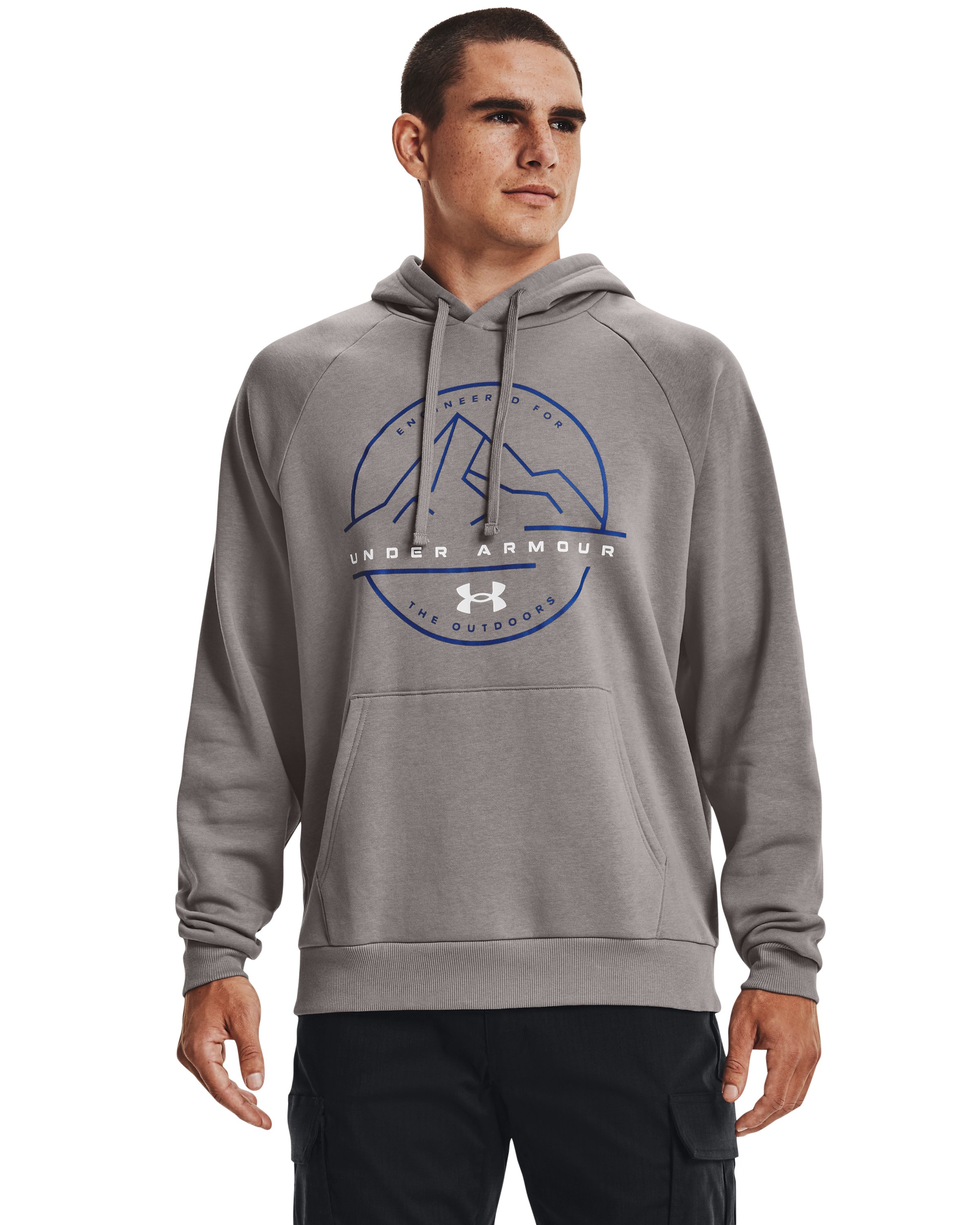 Men's UA Rival Fleece Mountain Key Hoodie, custom hoodie or sweatshirt with logo imprint 2
