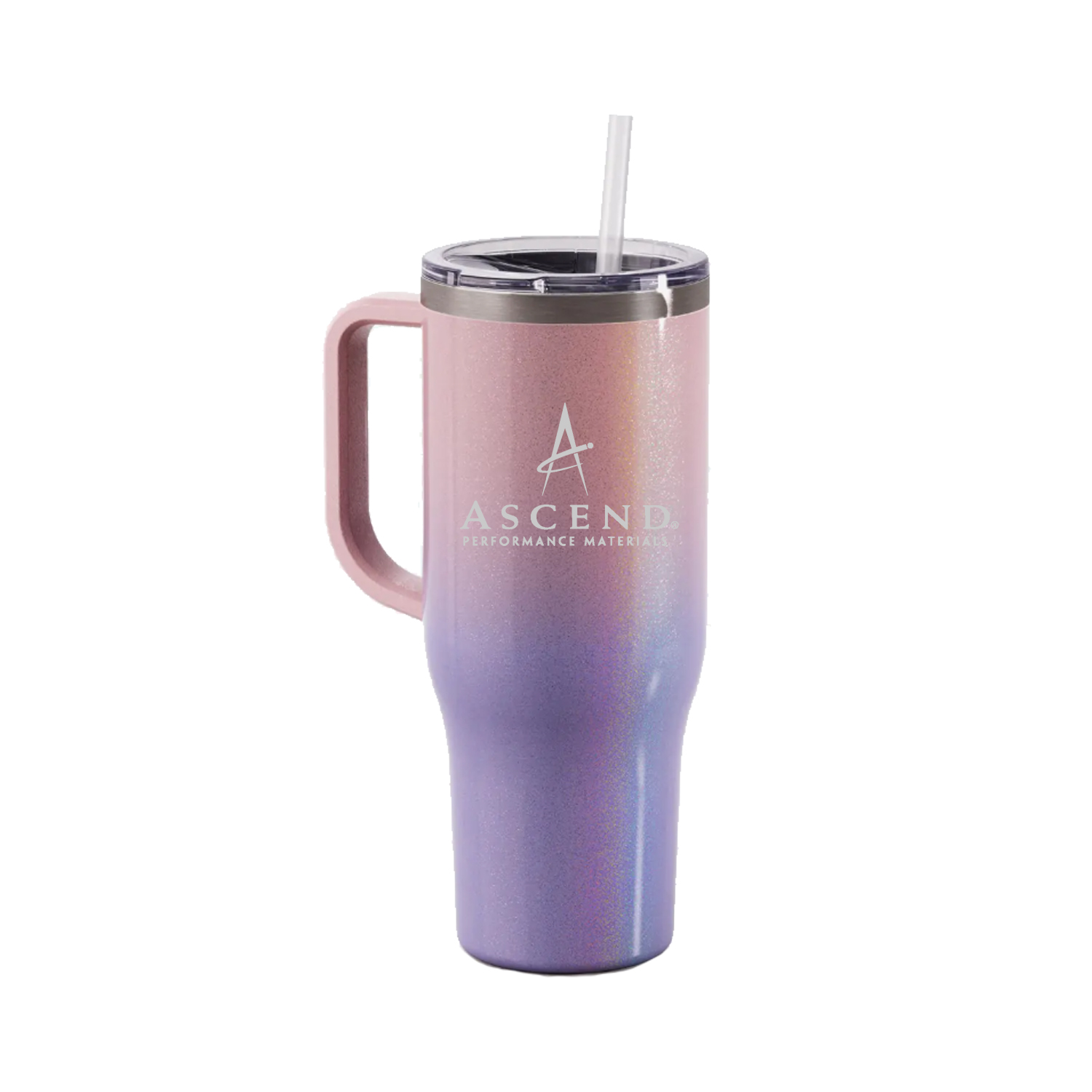 Maars 40 Oz. Stainless Steel Travel Mug - Ombre Magic Glitter Berry Glow
