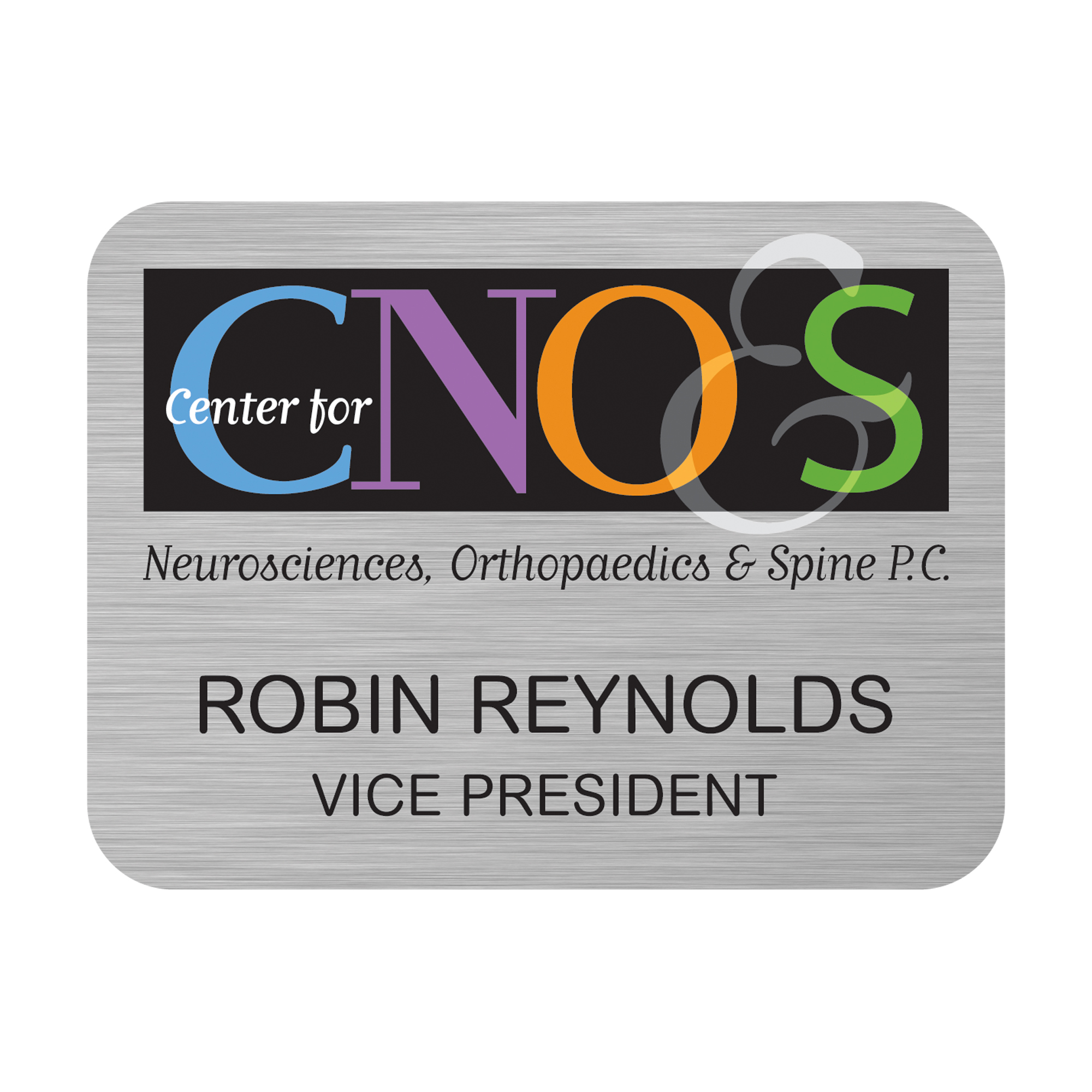 Deluxe Name Badge Custom UV Inkjet & Engraved (11-15 Square Inches)