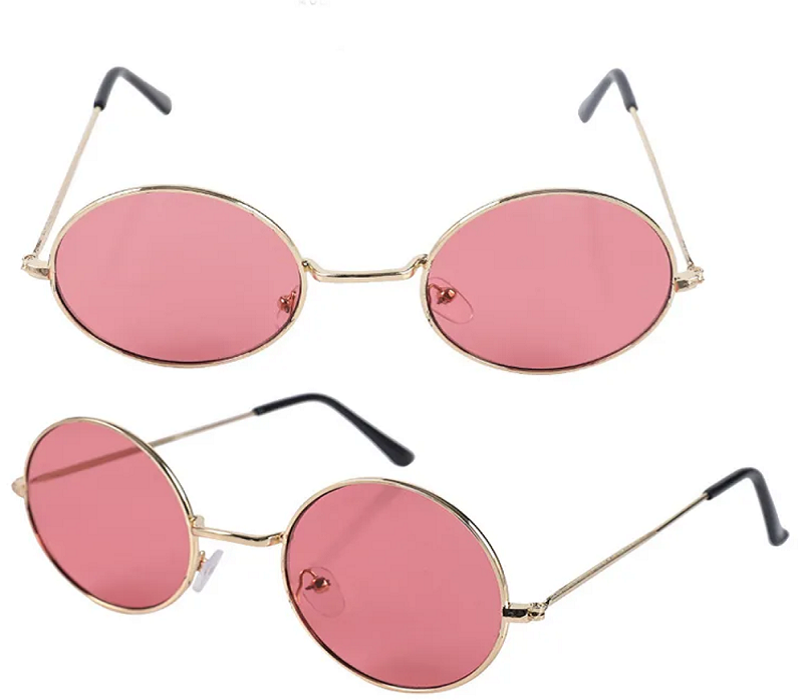 Round Frame Metal Sunglasses with Colored Lenses 8
