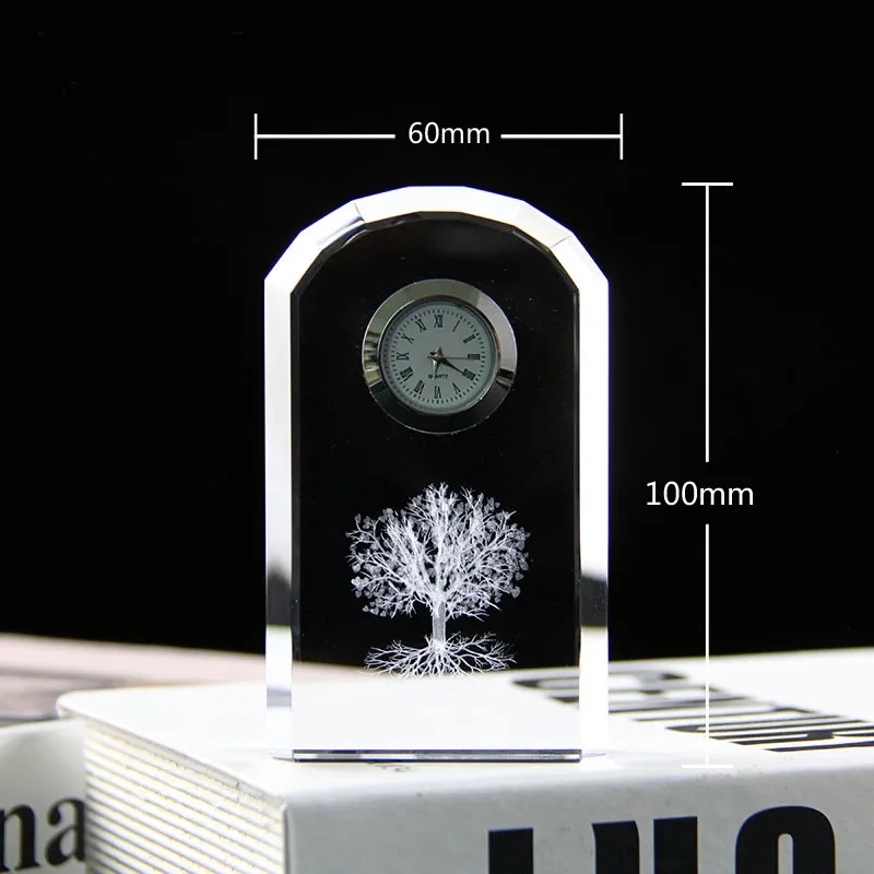 Optical Crystal Bevelled Arch Clock 5
