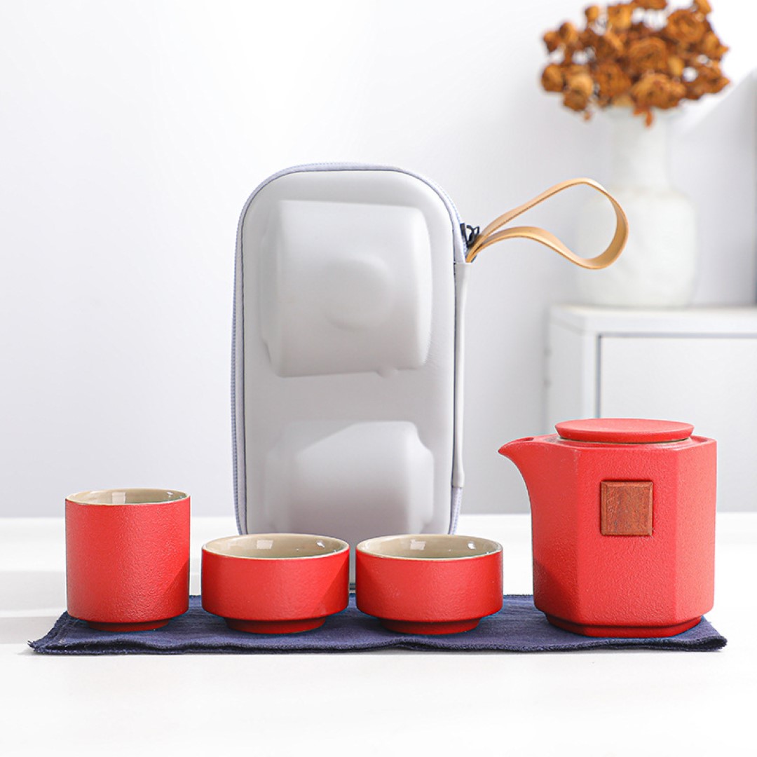 Ceramic Portable Travel Tea Set 6