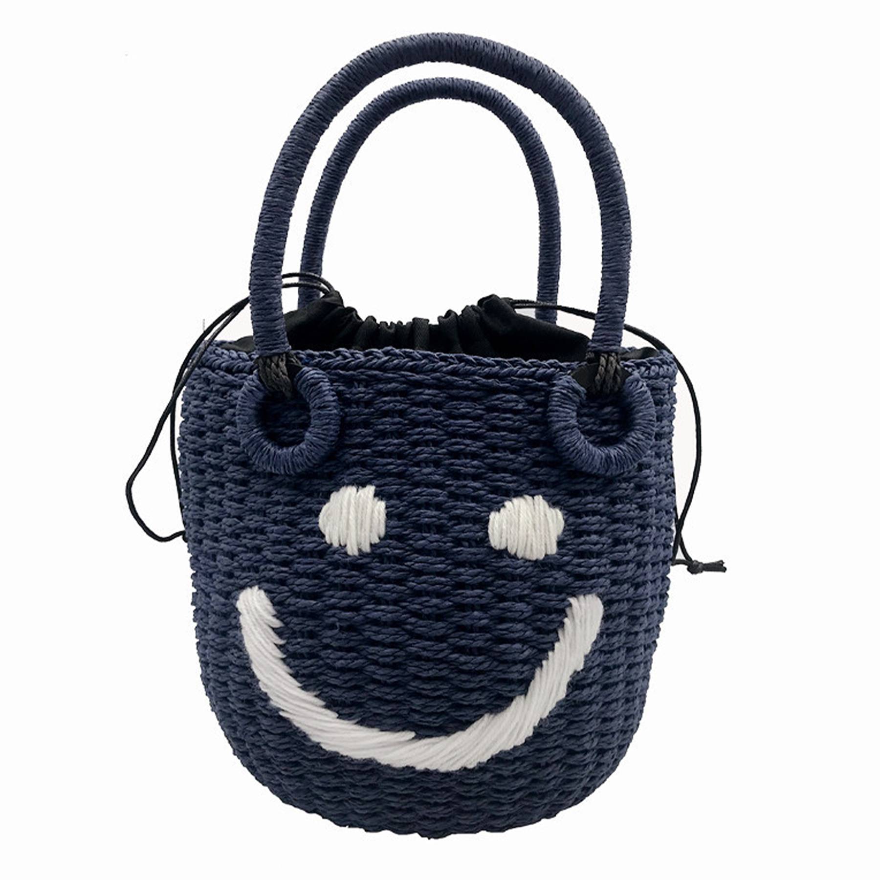 Jute Smiley straw bucket bag 3