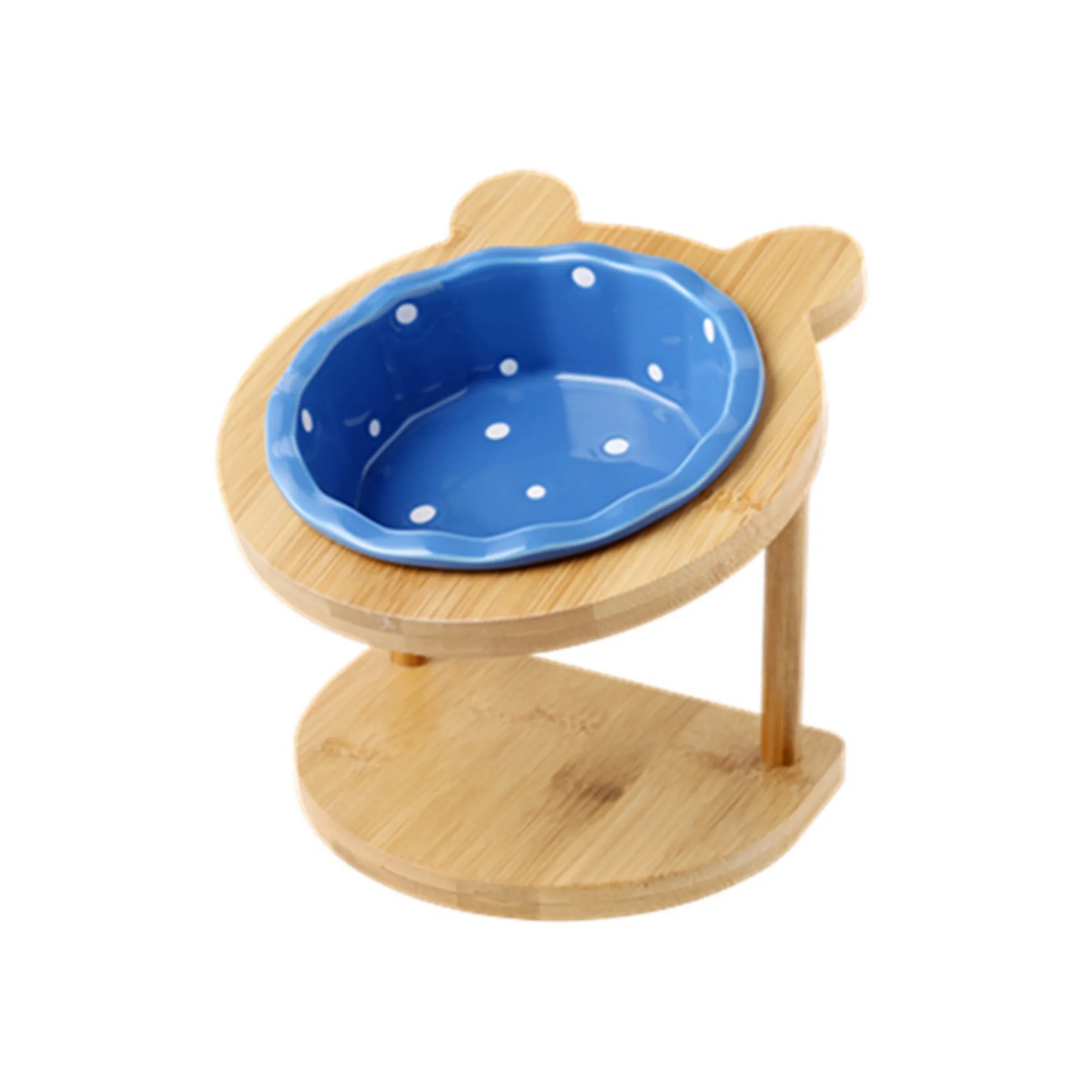 Ceramic Cat Food Dish Bowl Rack And Cat-Bowl 3