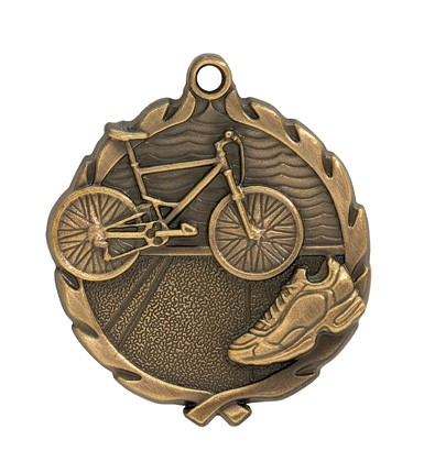 Triathlon Wreath Medal, 1 3/4" 2