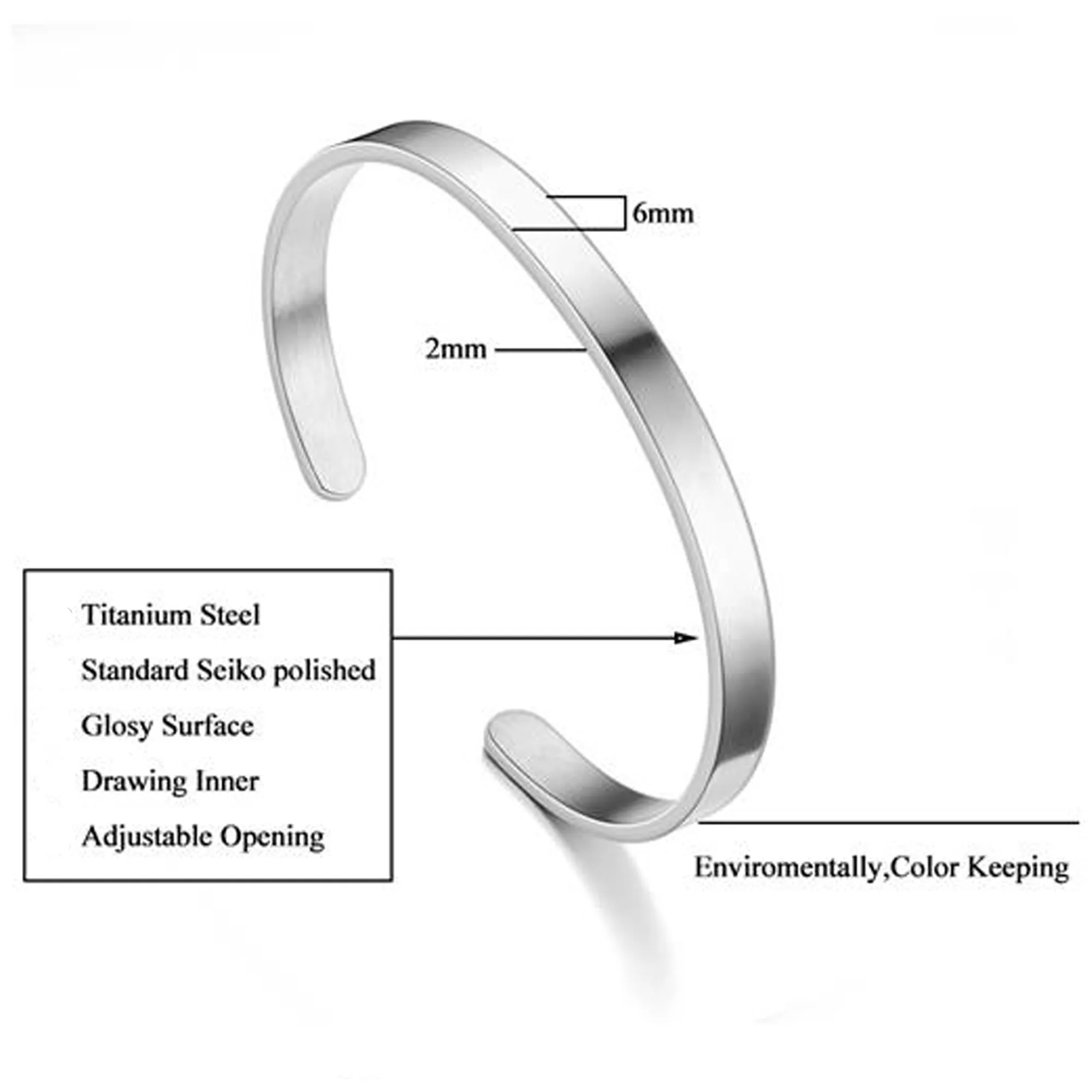 Stainless Steel Thin Cuff Bracelet Electroplated 1