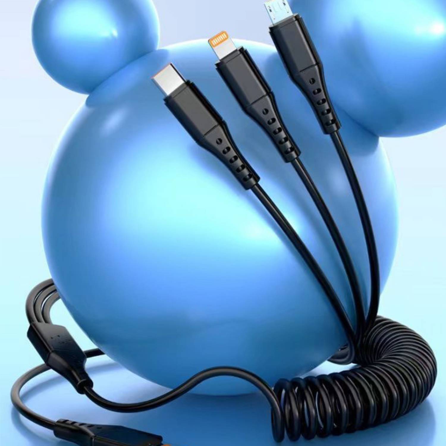 3 in 1 Spring Fast Charging Cable 6