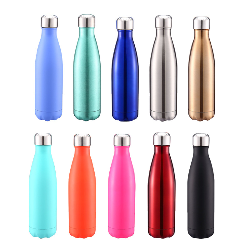 500ml Vacuum Water Bottle 304 Stainless Steel Cola Shape Water Bottle Personal Sports Flask, custom water bottle with logo imprint 3