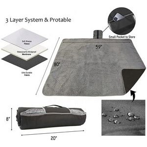 Outdoor Foldable Waterproof Blanket with Sherpa Lining 2