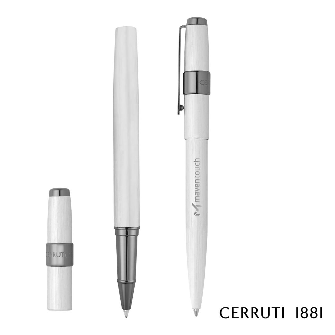 Cerruti 1881® Block Brushed Ballpoint & Rollerball Pen Set 7