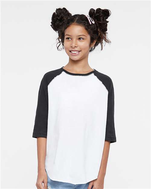 Youth Baseball Fine Jersey Three-Quarter Sleeve Tee - 6130 42