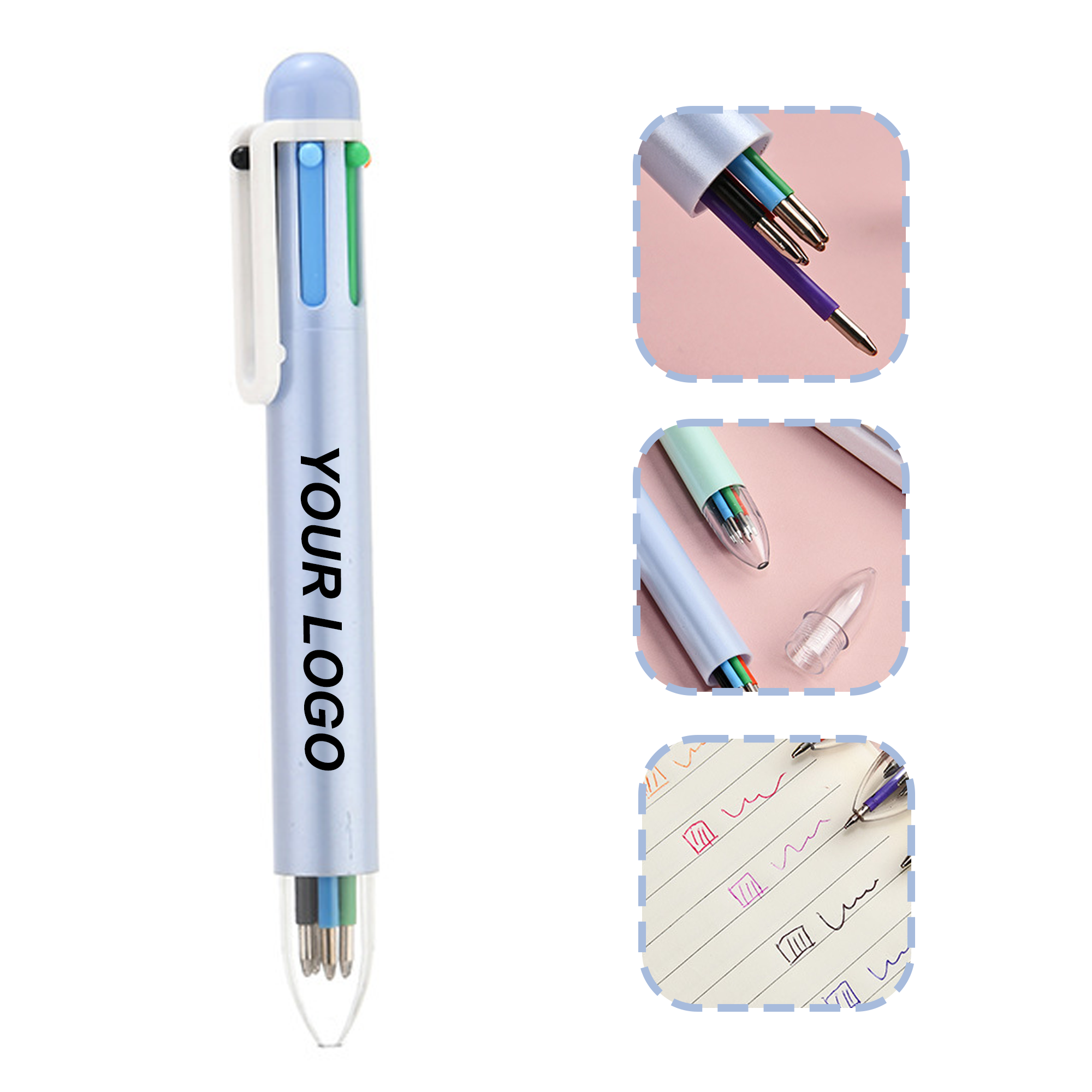6 In 1 Student Push Ballpoint Pen 4