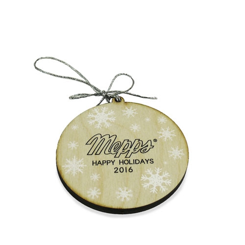 Wood Ornament Circle Snowflakes